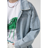 Paisley Denim Jacket Men's Spring Loose Embroidered Jacket Denim Jacket