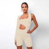 Autumn Summer Long-Sleeve Sexy Cutout Sports Jumpsuit