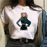 Taylor Swift Merch Cartoon Printed Simple round Neck Short Sleeve T-shirt
