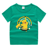 Children Pokemon Pikachu T Shirt Cute Cotton T-shirt Casual Sports Trend