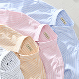 White Work Shirts Autumn and Winter White Spring and Autumn Square Collar Striped Youth Loose Cotton Shirt