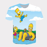 Homer Simpson Shirt Summer T-shirt Printed Loose Short Sleeve