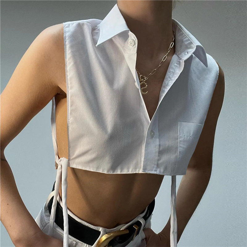 Music Festivals Rave Outfits Girls Tops Summer Women's Shirt Collar Sexy T-shirt