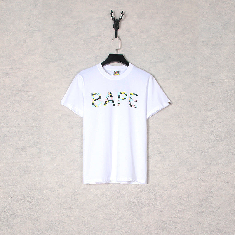 WGM Closing Shark Letter Print Short-Sleeve T-shirt Men and Women
