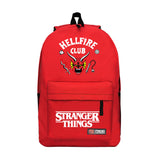 Stranger Things Hellfire Club Backpack Plaid Canvas Backpack Student Backpack