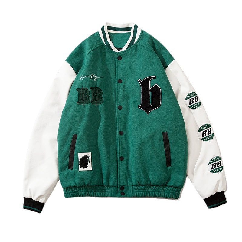 Alaska Varsity Jacket Vintage Autumn Baseball Uniform for Men and Women Loose Jacket Coat