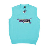 Men Sweater Vest Letter Embroidered Knitwear Vest Loose V-neck Sleeveless Sweater BF Idle Style Vest