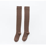 Winter Thick Knit Thigh High Socks Long Stockings Boot Solid Color Calf Socks Long Socks Female Stockings Black Autumn and Winter