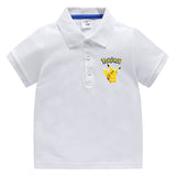 Children Pokemon Pikachu T Shirt Polo Cotton Baby T-shirt