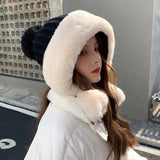 Women Winter Hats Knitted Woolen Cap Warm Earflaps Cap Thick for Women