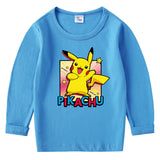 Children Pokemon Pikachu Hoodie Cotton Crew Neck T-shirt