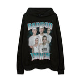 Mens Fall Outfits Rap Figure Printed Hoodie Men and Women Autumn and Winter High Street Vibe