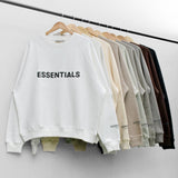 Fog Fear of God Essentials Sweatshirt Double Line Letter Loose round Neck Fleece-Lined Sweater