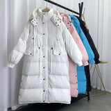 Women Winter Coats Puffer Jacket Down Coat Down Jacket Women's Mid-Length Detachable Hat White Duck Down Coat