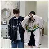 Cream Color Varsity Jacket Spring and Autumn Baseball Uniform Men's Coat