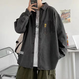 Men Denim Jacket Men's Denim Shirt Loose Spring and Autumn Casual Jacket
