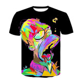 Homer Simpson Shirt Summer Printed Couple T-shirt Casual Men's Short Sleeve