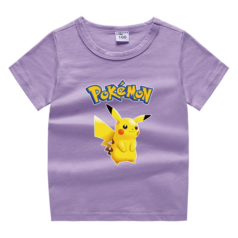 Children Pokemon Pikachu T Shirt Children's Clothing Children's Summer Clothing Short Sleeve T-shirt