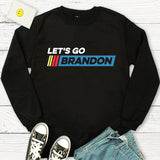 Let'S Go Brandon T Shirt Letter Casual Loose Round Neck Sweater