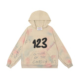 Rrr123 Hoodie Loose Distressed Contrast Color Hoodie for Men and Women