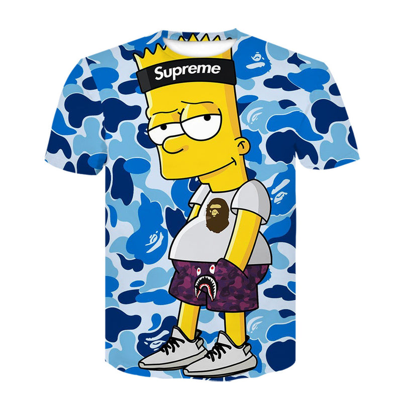 Homer Simpson Shirt Summer Digital Printed Short-Sleeved T-shirt
