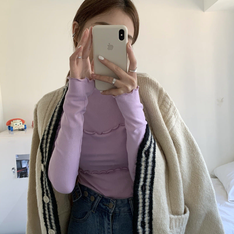 The Rock Turtleneck Half Turtleneck Bottoming Shirt Autumn and Winter Long Sleeves T-shirt Top