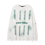 Mens Fall Outfits Autumn Portrait Graffiti Printing Long Sleeve T-shirt Men Oversize
