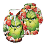 Grinch Hoodie Christmas Sweater Men's and Women's 3D Printed Loose