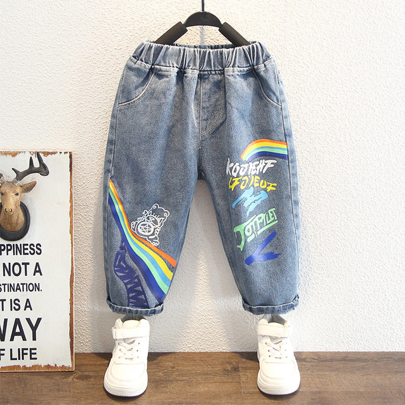 Toddler Boys Pants Boys' Spring and Autumn Jeans Casual