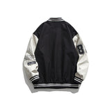 Black Varsity Jacket Autumn Towel Embroidered Jacket Jacket Casual Loose Baseball Uniform Top for Men