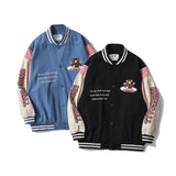 The Bears Varsity Jacket Cartoon Embroidered Jacket Baseball Uniform Spring and Autumn  Contrast Color I Jacket