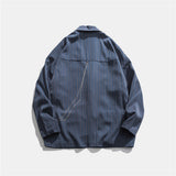 Men's Casual Suit Man Blzer Chain Vertical Striped Suit Jacket Men's Loose Lapels Suit Jacket