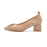 Nude Strappy Block Heels