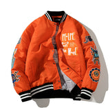 Orange Varsity Jacket Hip Hop Baseball Uniform Youth Winter Wear Cotton Thick Casual Jacket Jacket Men