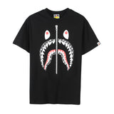 Wgm Shirt Bape Shark Head Men And Women Digital Printing Casual Sports Short Sleeve