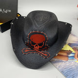 Cowgirl Hats Skull Cowboy Hat Sun-Proof Straw Hat Rivet Men's and Women's Holiday Hat