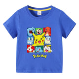 Children Pokemon Pikachu T Shirt Children's Summer Clothing Short Sleeve T-shirt Men's and Women's T-shirt