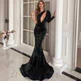 Burgundy Dresses for Wedding Party Small Trailing Dress Irregular Sexy Fishtail Sequins Dress