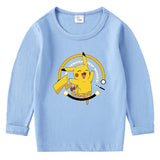 Children Pokemon Pikachu Hoodie Children's Cotton T-shirt for Spring and Autumn