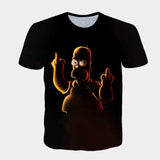 Homer Simpson Shirt Summer Printed Loose Short Sleeve T-shirt