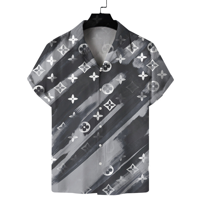 Men Beach T Shirts Men's Spring Leisure Short Sleeve Shirt