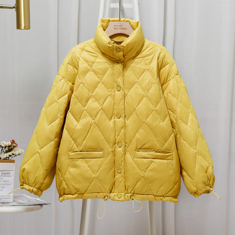 Women Winter Coats Puffer Jacket Down Coat Lightweight Down Jacket Women's Short Diamond Lattice Coat