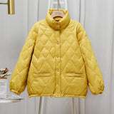 Women Winter Coats Puffer Jacket Down Coat Lightweight Down Jacket Women's Short Diamond Lattice Coat
