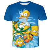 Homer Simpson Shirt Summer Print Casual round Neck Short Sleeves T-shirt