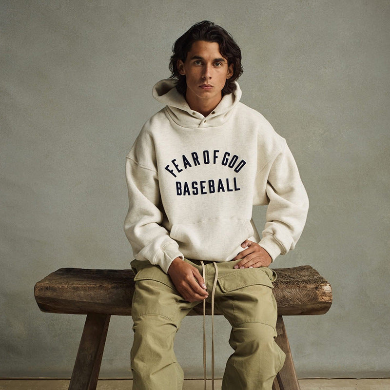 Fog American All Stars Hoodie Flocking Print Loose for Men and Women