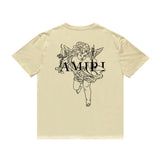 Amiri T Shirt Angel Sketch Printed Casual Hip Hop Short Sleeve T-shirt