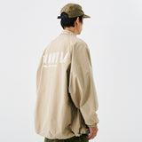 Beige Varsity Jacket Letter Printing Jacket Trench Coat Men Autumn Loose Lapels Overalls