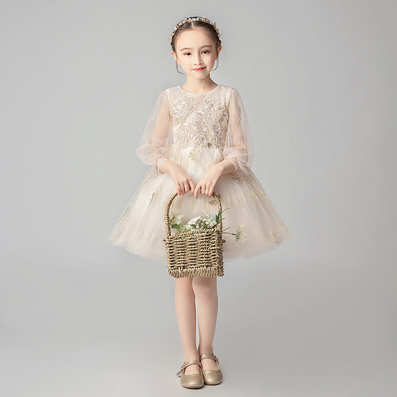 Princess Charlotte Flower Girl Dress Princess Dress Wedding Evening Dress Host Costume for Piano Performance