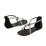Women Open Toe Sandals Flats Plus Size Vacation Beach Shoes Flat Sandals