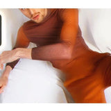 Rave Outfits Mens Long Sleeve Shirt Men's Bottoming Shirt Men's Gradient Color Casual Retro Top